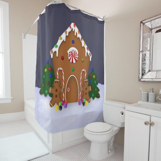 Gingerbrood House Shower Curtain Douchegordijn (In situ)