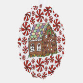 Gingerbrood House Snoep Ugly KerstSweater Ornament Kaart (Rechts)