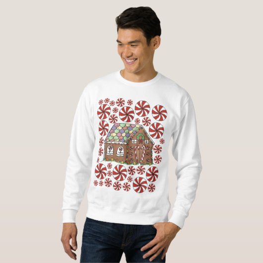 Gingerbrood House Snoep Ugly KerstSweater Trui (Voorkant volledig)