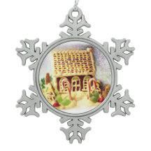 Gingerbrood House Snowflake Ornament