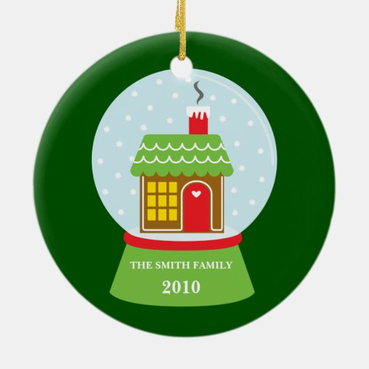 Gingerbrood House Snowglobe Ornament (Achterkant)