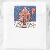 Gingerbrood House Square Sticker (Tas)