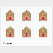 Gingerbrood House Square Sticker (Vel)