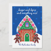 Gingerbrood House Sugar en Spice Sweet Kerstmis Feestdagenkaart (Voorkant)