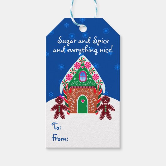 Gingerbrood House Sweet Kerstmis Baking Cadeaulabel (Voorkant)