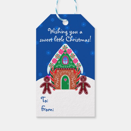 Gingerbrood House Sweet Kerstmis Baking Cadeaulabel (Achterkant)