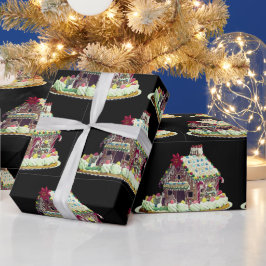 Gingerbrood House Treking Wrapping Paper Cadeaupapier
