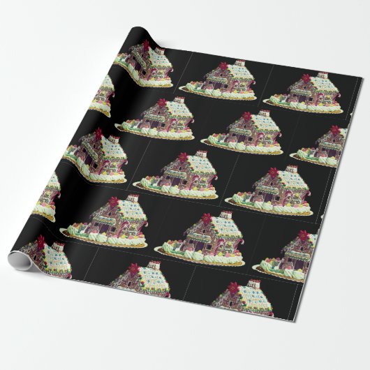 Gingerbrood House Treking Wrapping Paper Cadeaupapier (Uitgerold)