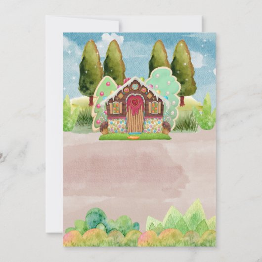 Gingerbrood House tweeling verjaardag Kaart (Achterkant)