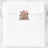 Gingerbrood House Vierkante Sticker (Tas)