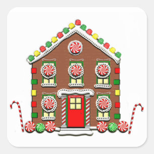 Gingerbrood House Vierkante Sticker