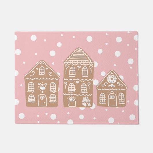 Gingerbrood House Village Illustration Doormat Deurmat (Voorkant)