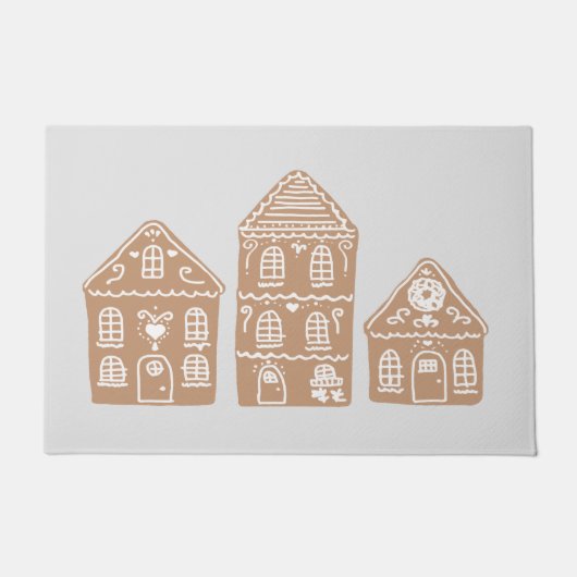 Gingerbrood House Village Illustration Doormat Deurmat (Voorkant)