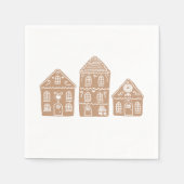 Gingerbrood House Village Illustration Napkins Servet (Voorkant)