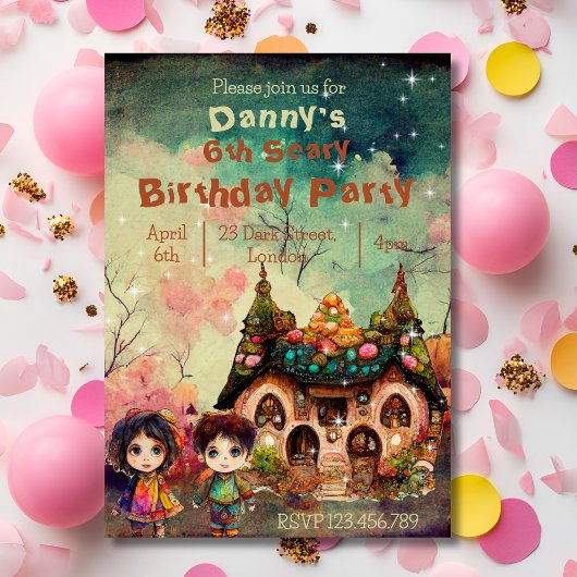 Gingerbrood Huis angstaanjagende verjaardag Kaart