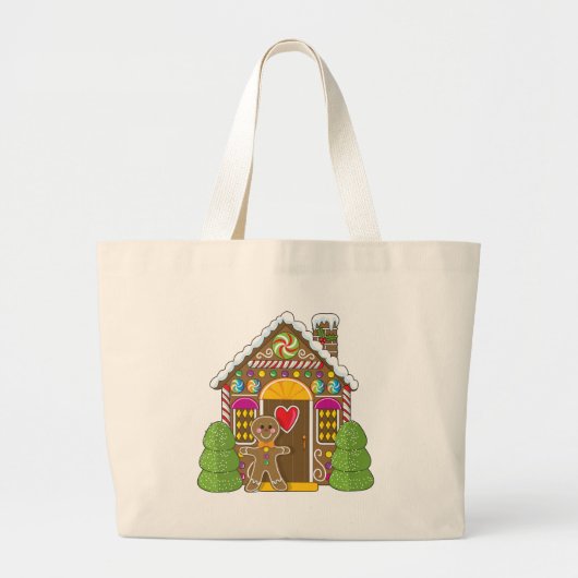 Gingerbrood Huis en Man Grote Tote Bag (Voorkant)