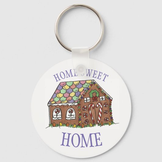 GingerBrood Huis Thuis Sweet Thans Kerstmis Sleutelhanger (Voorkant)