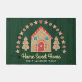 Gingerbrood Huis Thuis Sweet Thuis Groen Hout Deurmat (Voorkant)