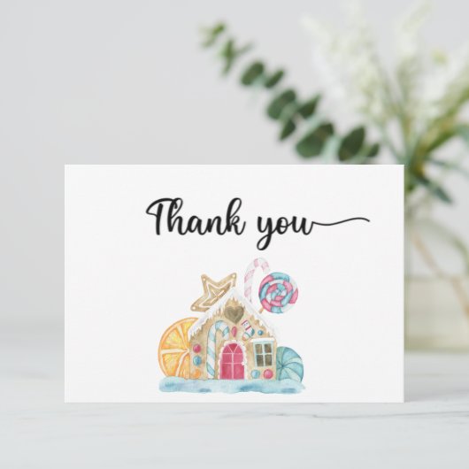 Gingerbrood jongen bedankt je kaart (Staand voorkant)