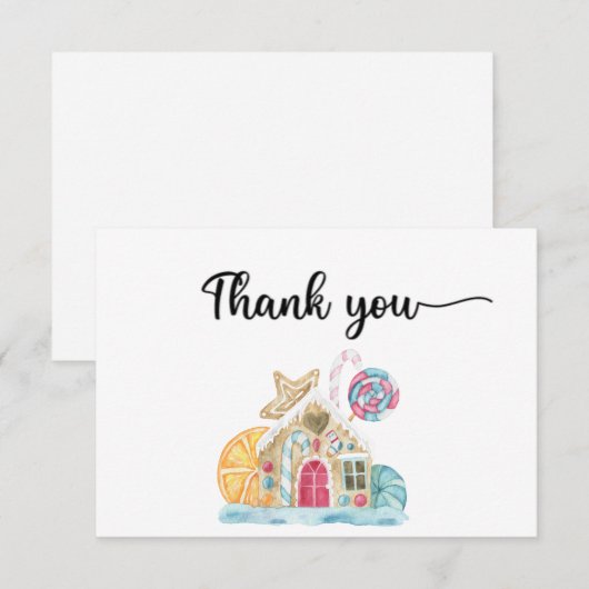 Gingerbrood jongen bedankt je kaart (Voorkant / Achterkant)