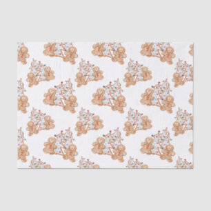 Gingerbrood jongen, meisje kerstboom tissuepapier