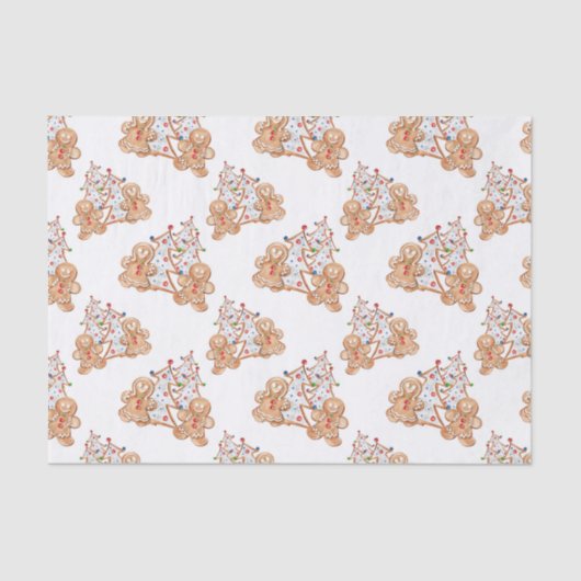 Gingerbrood jongen, meisje kerstboom tissuepapier (Voorkant)