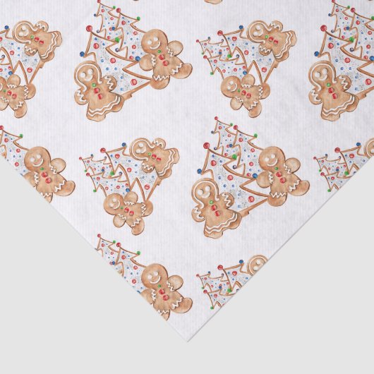 Gingerbrood jongen, meisje kerstboom tissuepapier (Detail)