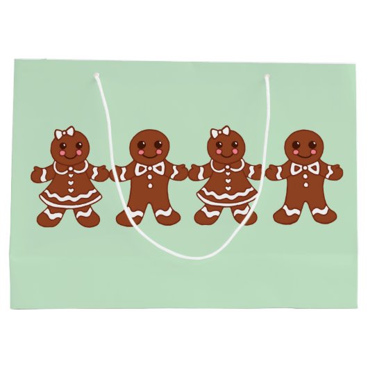 Gingerbrood jongens kerstcadeaus voor meisjes groot cadeauzakje (Achterkant)