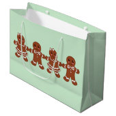 Gingerbrood jongens kerstcadeaus voor meisjes groot cadeauzakje (Voorkant Gekanteld)