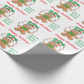 Gingerbrood Joy Persoonlijke Kerstmis Cadeaupapier (Hoek)