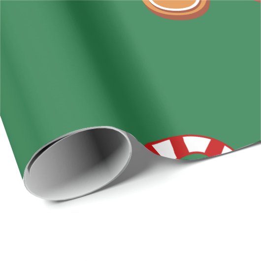 Gingerbrood Kandy Cane kerst Cadeaupapier (Rol Hoek)