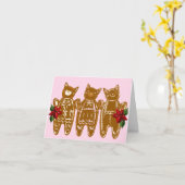 Gingerbrood, katten en spun-suiker - Handgeschilde Kaart (Gele Bloem)