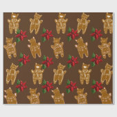 Gingerbrood Katten op donkere chocolade - Handteke Cadeaupapier (Vlak)