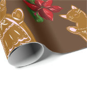 Gingerbrood Katten op donkere chocolade - Handteke Cadeaupapier (Rol Hoek)