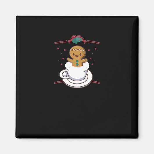 Gingerbrood Kawaii Kerstmis Magneet (Voorkant)