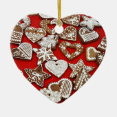 Gingerbrood Kerst-kerstversiering Keramisch Ornament (Voorkant)