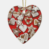 Gingerbrood Kerst-kerstversiering Keramisch Ornament (Links)