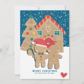 Gingerbrood - kerstboom in sneeuw feestdagenkaart (Voorkant)