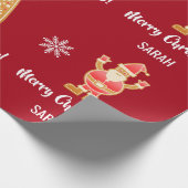 Gingerbrood - kerstboom Snowman personaliseren Cadeaupapier (Hoek)