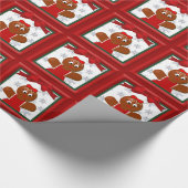 Gingerbrood kerstcadeaupapier voor kerstmis cadeaupapier (Hoek)
