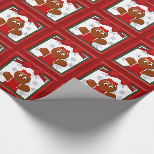 Gingerbrood kerstcadeaupapier voor kerstmis cadeaupapier (Hoek)