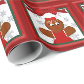 Gingerbrood kerstcadeaupapier voor kerstmis cadeaupapier (Rol Hoek)