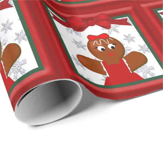 Gingerbrood kerstcadeaupapier voor kerstmis cadeaupapier (Rol Hoek)