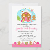 Gingerbrood kerstfeest uitnodiging (Voorkant)