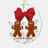 Gingerbrood kerstfeestmaal keramisch ornament (Links)
