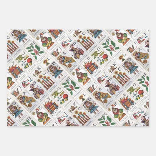 Gingerbrood, kerstmis ABC, Teddy Bear Inpakpapier Vel (Voorkant 3)