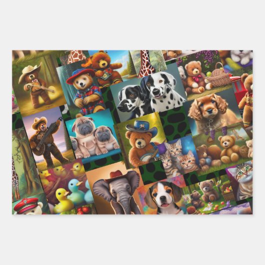 Gingerbrood, kerstmis ABC, Teddy Bear Inpakpapier Vel (Voorkant 2)