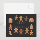Gingerbrood Kerstmis Briefkaart (Voorkant / Achterkant)