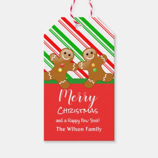 Gingerbrood Kerstmis Cadeaulabel (Voorkant)
