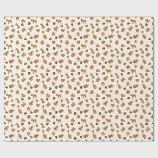 Gingerbrood Kerstmis Cadeaupapier (Vlak)